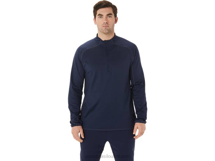 top masculino actibreeze jacquard 1/2 zíper 462T761 meia-noite Asics