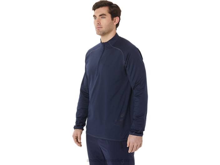 top masculino actibreeze jacquard 1/2 zíper 462T761 meia-noite Asics