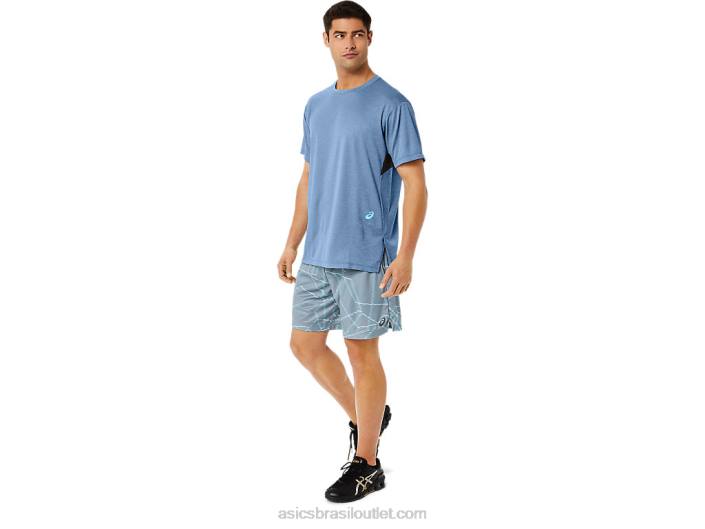 top masculino de manga curta com estampa gel-cool 462T1354 urze grande tubarão Asics
