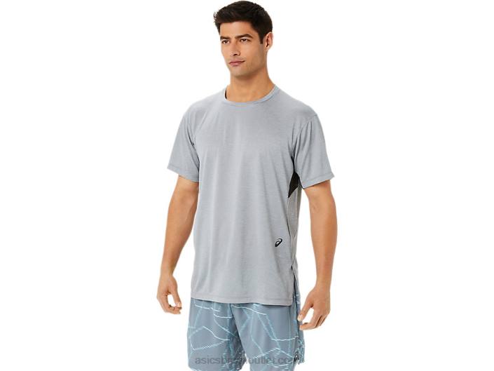 top masculino de manga curta com estampa gel-cool 462T1421 urze de folha de rocha Asics