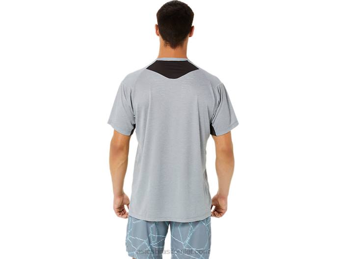 top masculino de manga curta com estampa gel-cool 462T1421 urze de folha de rocha Asics