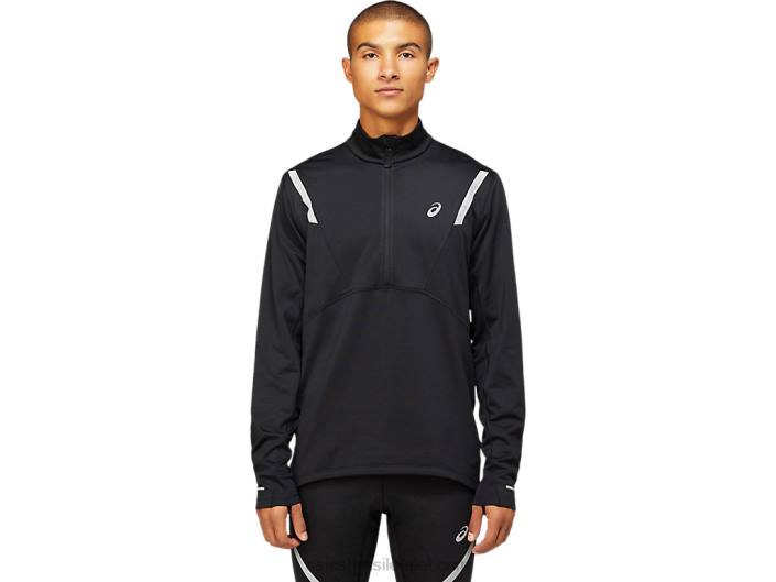 top masculino lite-show inverno 1/2 zíper 462T1629 desempenho preto Asics