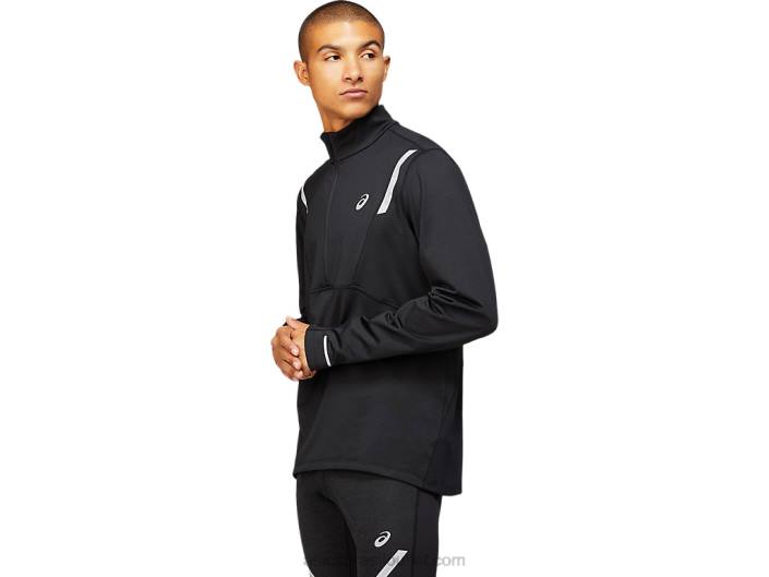 top masculino lite-show inverno 1/2 zíper 462T1629 desempenho preto Asics