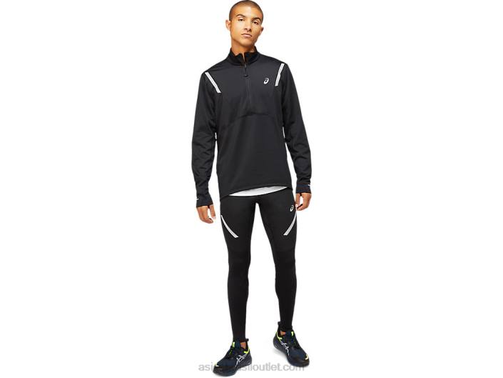 top masculino lite-show inverno 1/2 zíper 462T1629 desempenho preto Asics