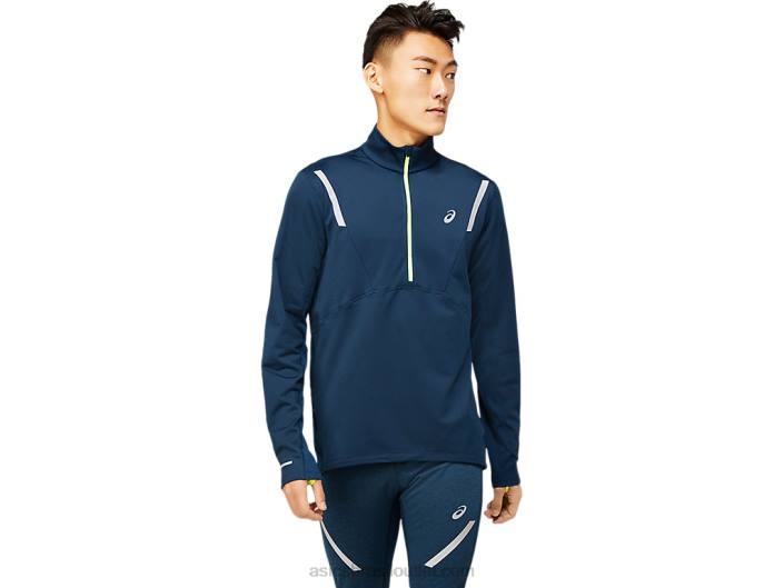 top masculino lite-show inverno 1/2 zíper 462T1649 azul francês Asics