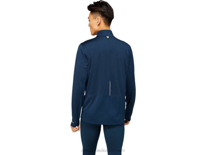 top masculino lite-show inverno 1/2 zíper 462T1649 azul francês Asics