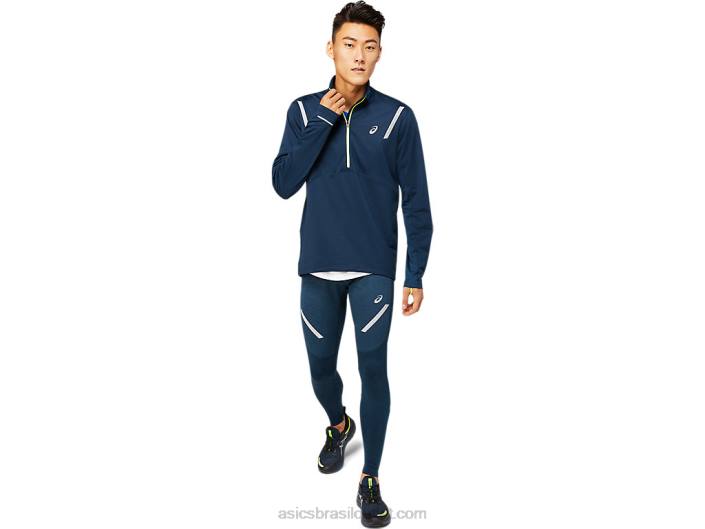 top masculino lite-show inverno 1/2 zíper 462T1649 azul francês Asics