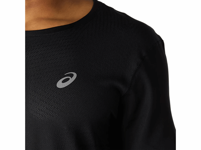 top ventilado masculino manga curta 462T1788 desempenho preto Asics