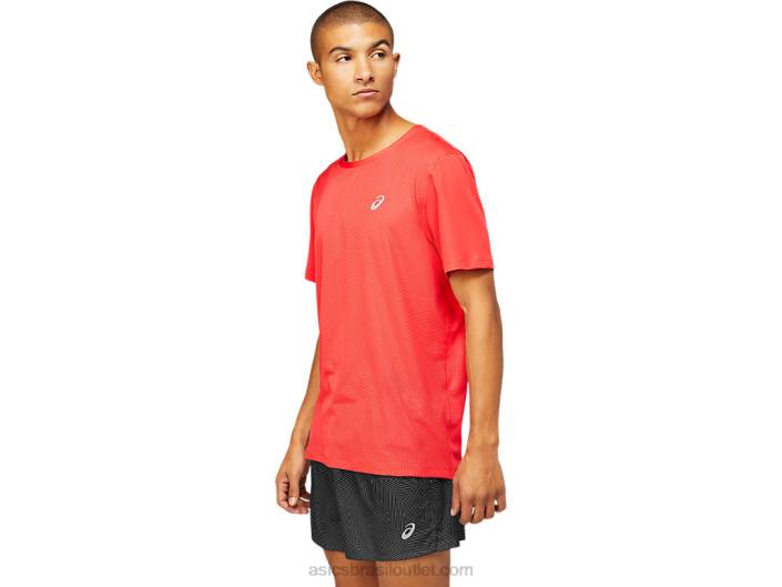 top ventilado masculino manga curta 462T1799 vermelho elétrico Asics
