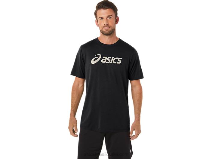 xg camiseta com logo lockup de manga curta 462T11 desempenho preto Asics