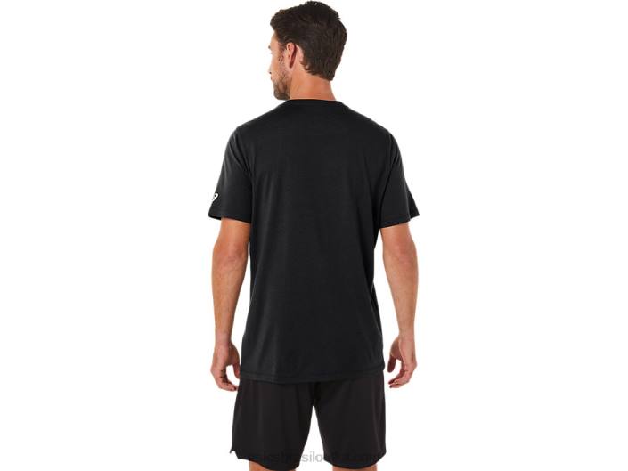xg camiseta com logo lockup de manga curta 462T11 desempenho preto Asics