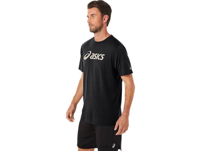 xg camiseta com logo lockup de manga curta 462T11 desempenho preto Asics