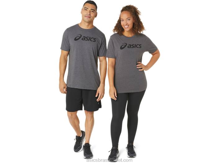 xg camiseta com logo lockup de manga curta 462T2076 urze cinza escuro Asics