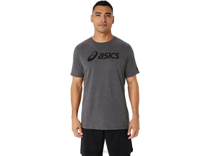xg camiseta com logo lockup de manga curta 462T2076 urze cinza escuro Asics