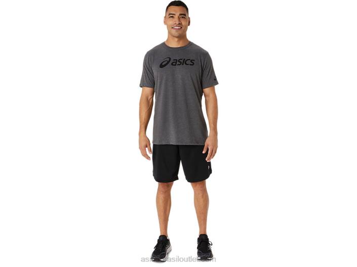 xg camiseta com logo lockup de manga curta 462T2076 urze cinza escuro Asics