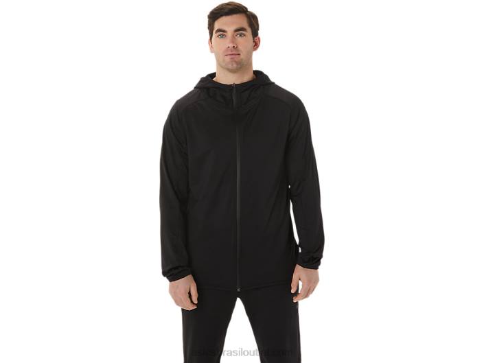 Jaqueta de malha escovada masculina actibreeze jacquard 462T755 desempenho preto Asics
