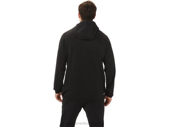 Jaqueta de malha escovada masculina actibreeze jacquard 462T755 desempenho preto Asics
