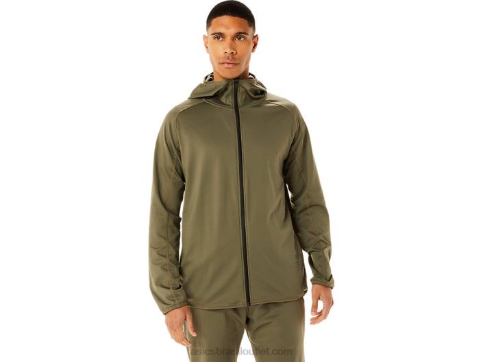 Jaqueta de malha escovada masculina actibreeze jacquard 462T759 manto verde Asics
