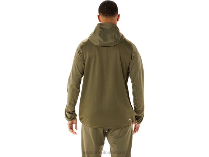 Jaqueta de malha escovada masculina actibreeze jacquard 462T759 manto verde Asics