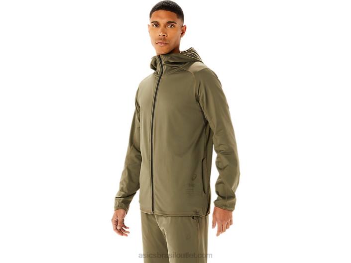 Jaqueta de malha escovada masculina actibreeze jacquard 462T759 manto verde Asics