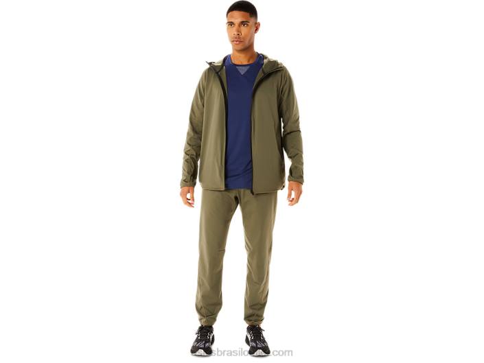 Jaqueta de malha escovada masculina actibreeze jacquard 462T759 manto verde Asics