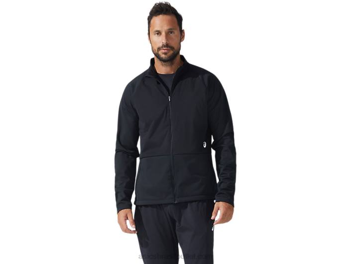 Jaqueta termostorm masculina com zíper completo 462T1644 desempenho preto Asics