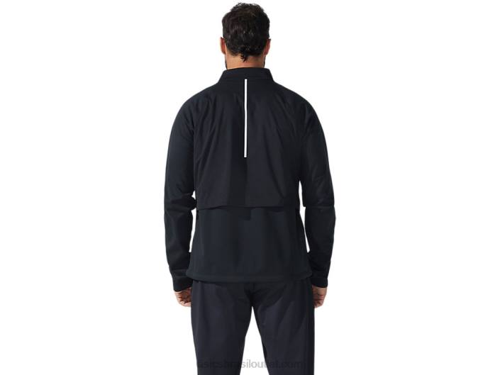 Jaqueta termostorm masculina com zíper completo 462T1644 desempenho preto Asics