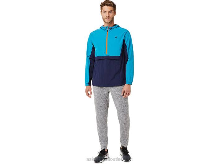 jaqueta anoraque masculina 462T2030 azul-petróleo/pavão Asics