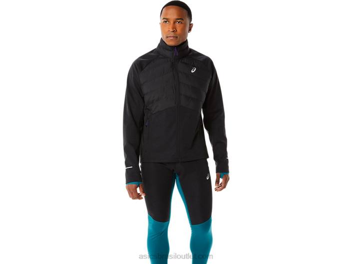 jaqueta de corrida de inverno masculina 462T841 urze preta de desempenho Asics