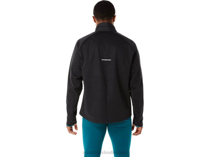 jaqueta de corrida de inverno masculina 462T841 urze preta de desempenho Asics