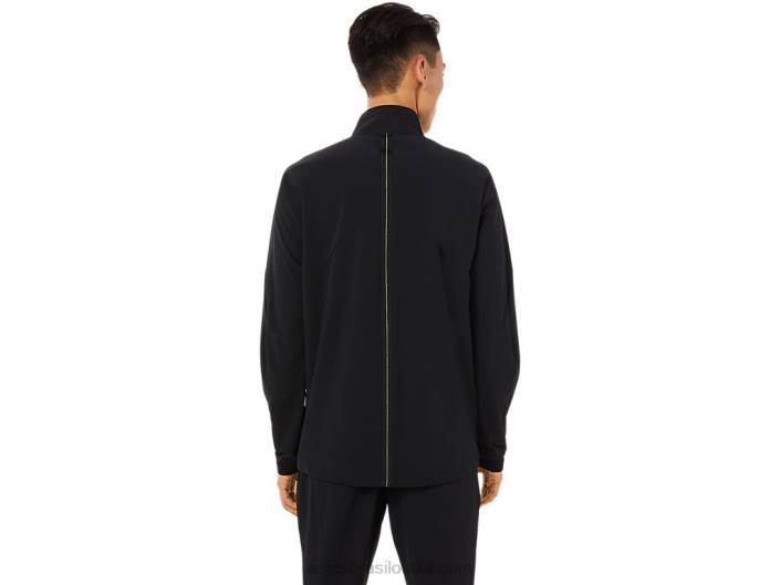 jaqueta de tecido elástico masculino 462T1450 desempenho preto Asics