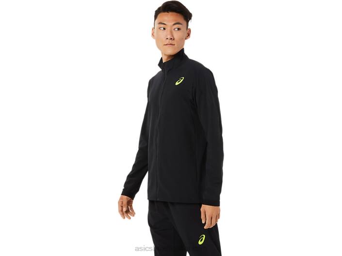 jaqueta de tecido elástico masculino 462T1450 desempenho preto Asics