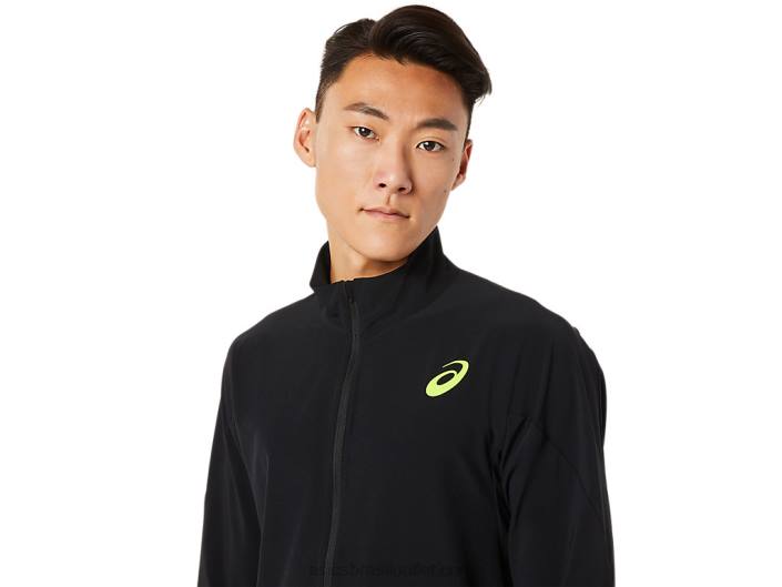 jaqueta de tecido elástico masculino 462T1450 desempenho preto Asics