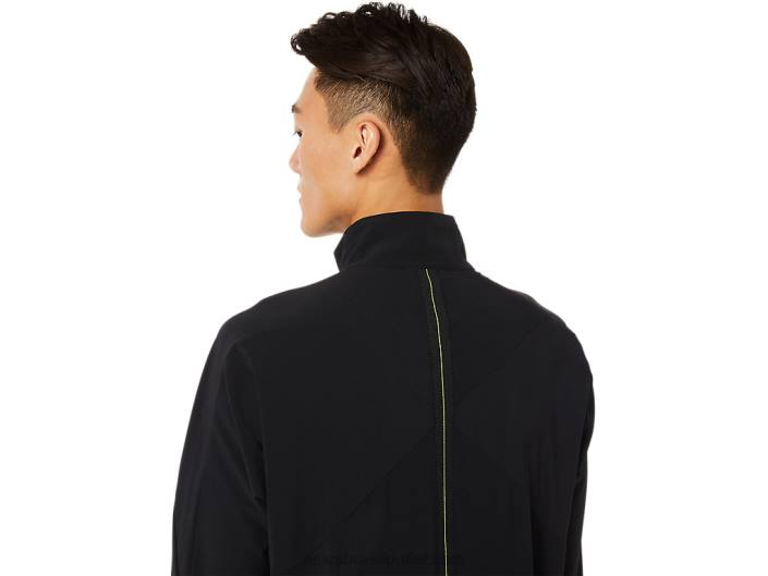 jaqueta de tecido elástico masculino 462T1450 desempenho preto Asics