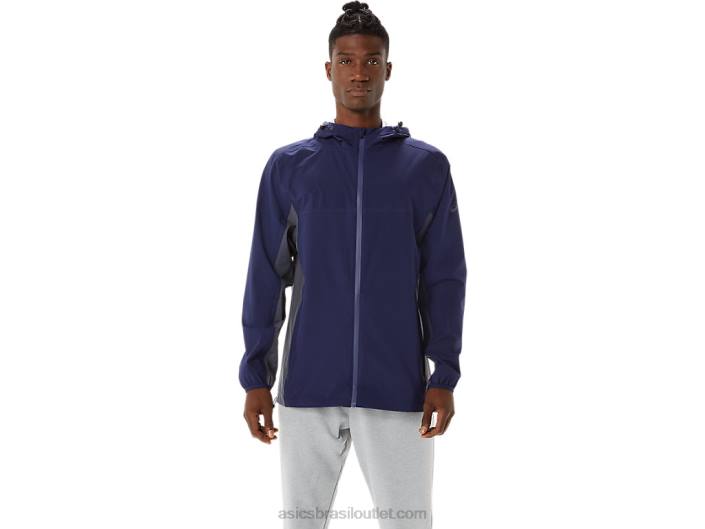 jaqueta impermeável masculina 462T1401 pavão/cinza transportador Asics