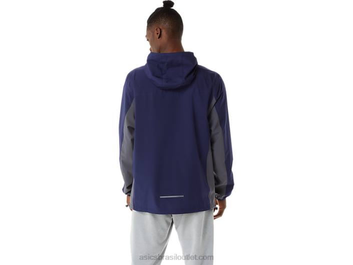 jaqueta impermeável masculina 462T1401 pavão/cinza transportador Asics