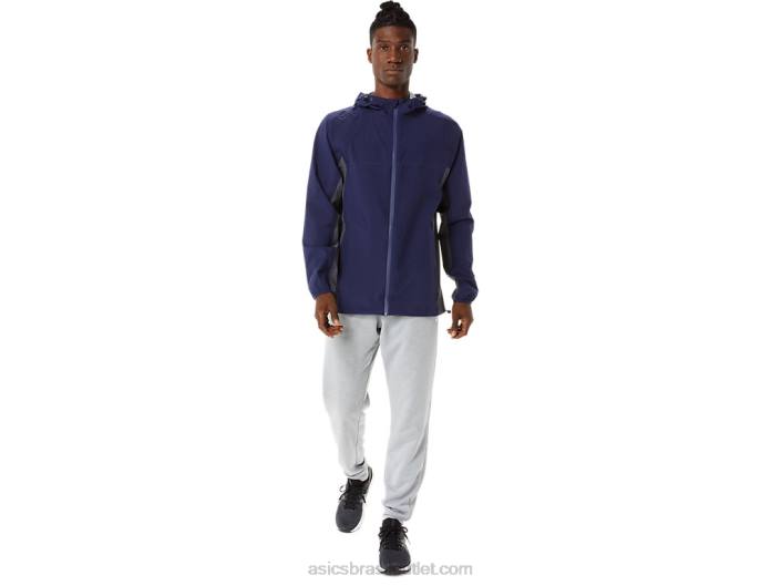 jaqueta impermeável masculina 462T1401 pavão/cinza transportador Asics