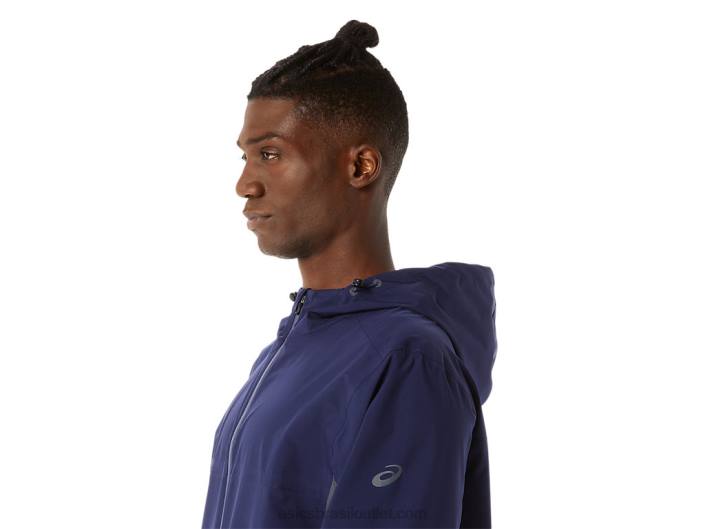jaqueta impermeável masculina 462T1401 pavão/cinza transportador Asics