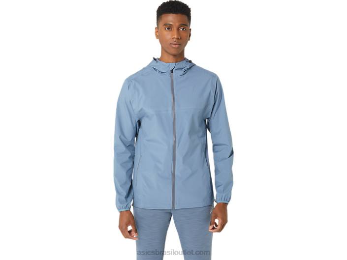 jaqueta impermeável masculina 462T214 aço azul/cinza transportadora Asics