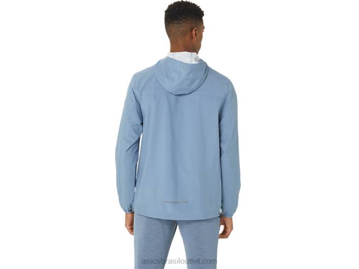 jaqueta impermeável masculina 462T214 aço azul/cinza transportadora Asics