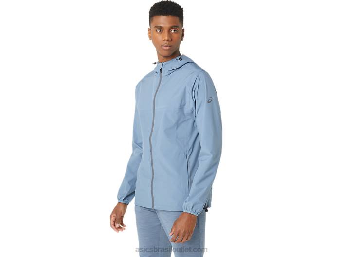 jaqueta impermeável masculina 462T214 aço azul/cinza transportadora Asics