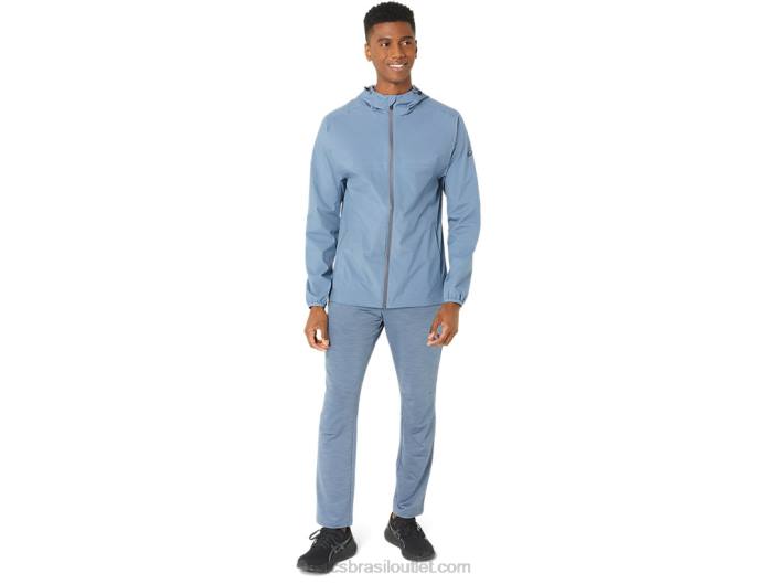 jaqueta impermeável masculina 462T214 aço azul/cinza transportadora Asics