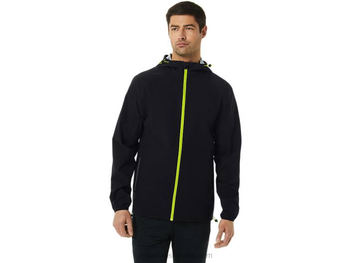 jaqueta impermeável masculina 462T231 raspas de limão/preto de desempenho Asics