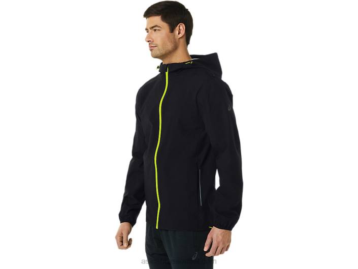jaqueta impermeável masculina 462T231 raspas de limão/preto de desempenho Asics