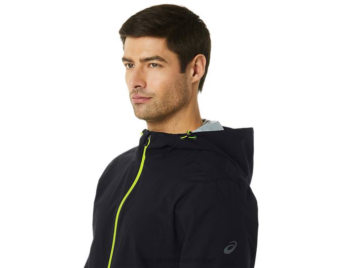 jaqueta impermeável masculina 462T231 raspas de limão/preto de desempenho Asics