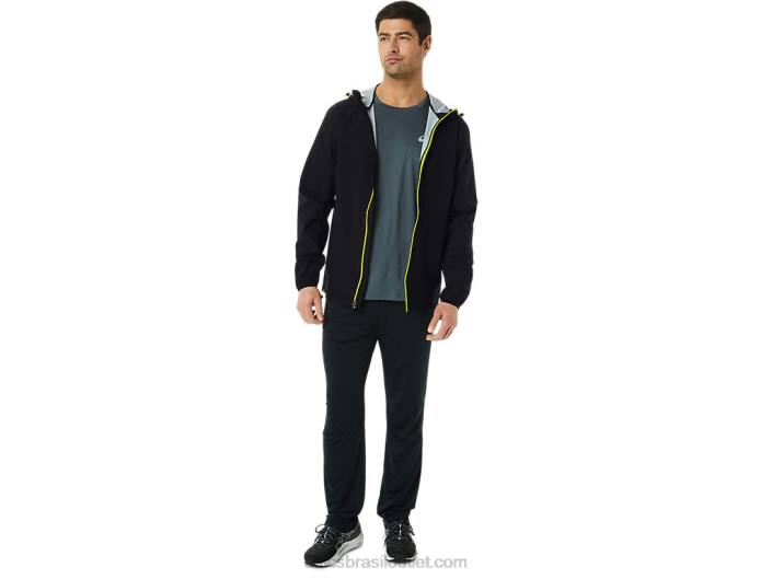 jaqueta impermeável masculina 462T231 raspas de limão/preto de desempenho Asics