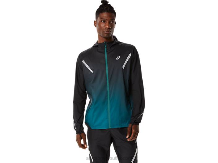jaqueta lite show masculina 462T832 desempenho em pinho preto/veludo Asics