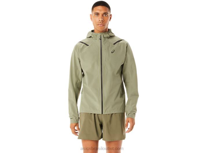 jaqueta masculina acelera impermeável 2.0 462T1103 líquen verde Asics