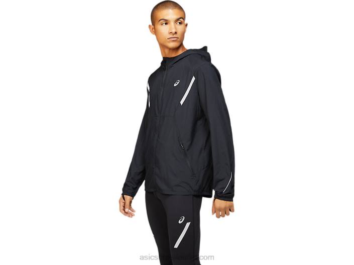 jaqueta masculina lite-show sólida 462T1670 desempenho preto Asics