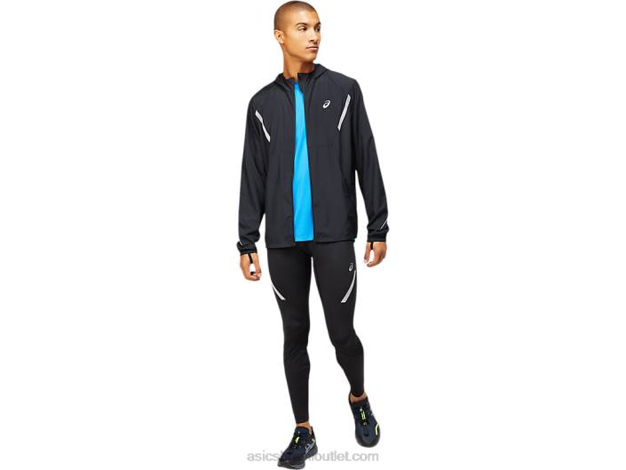 jaqueta masculina lite-show sólida 462T1670 desempenho preto Asics